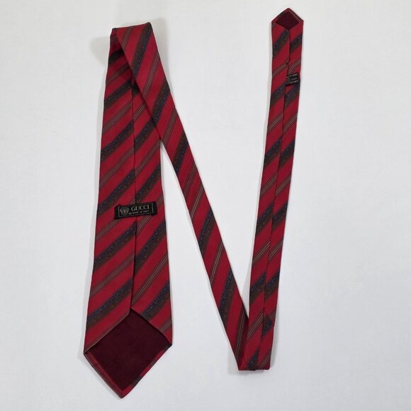 Gucci Silk Tie Multicolor Logo Floral Print Party Italy Designer W 3.75 L 57.25" - Picture 15 of 16